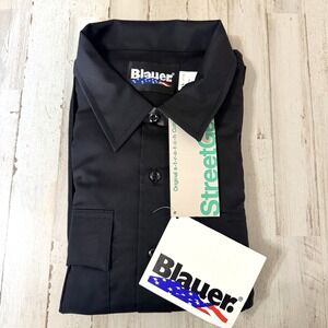 BLAUER Mens Streetgear Long Sleeve Shirt XL Black 8307 Uniform Police Work NEW